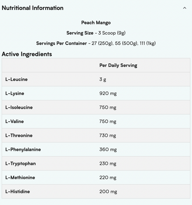 Myprotein Impact EAA