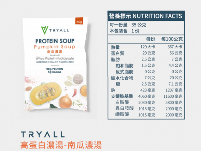 Tryall 台灣人氣No.1 乳清蛋白 Protein Soup【高蛋白濃湯】  (獨立包裝）