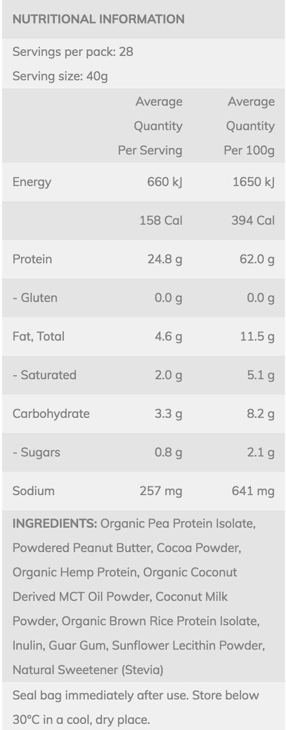 Veego - 100% Natural Plant Protein 澳洲製造 100% 有機素食蛋白 輕食奶昔代餐